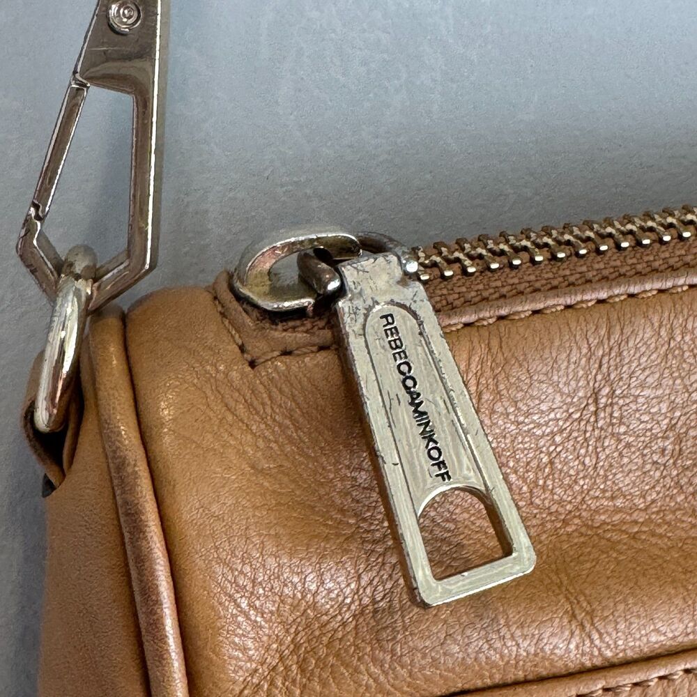 Rebecca Minkoff MAC Crossbody Bag Tan Leather Studded Chain Strap - Picture 6 of 14
